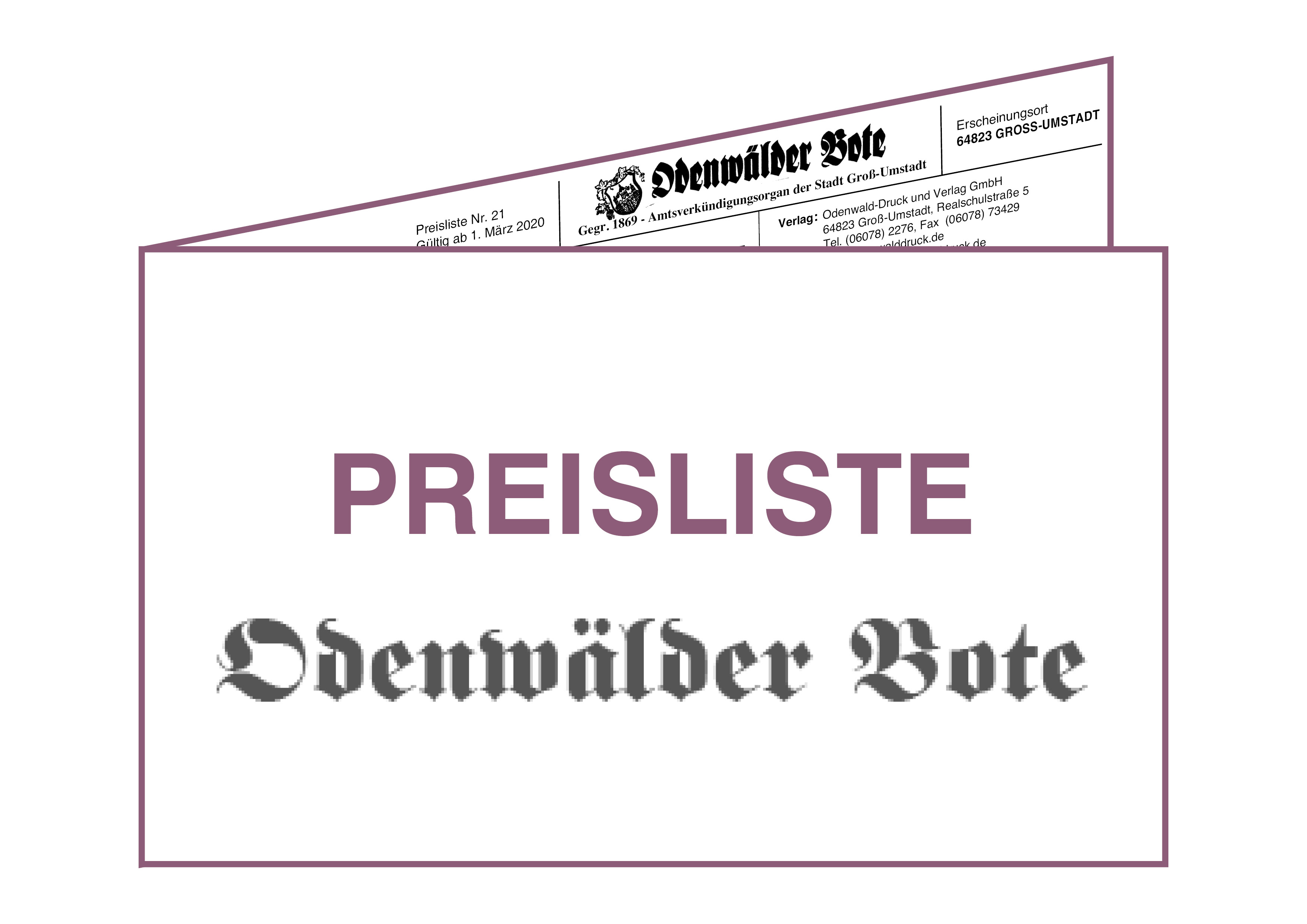 Preisliste Odenwälder Bote